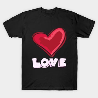 Red heart love T-Shirt